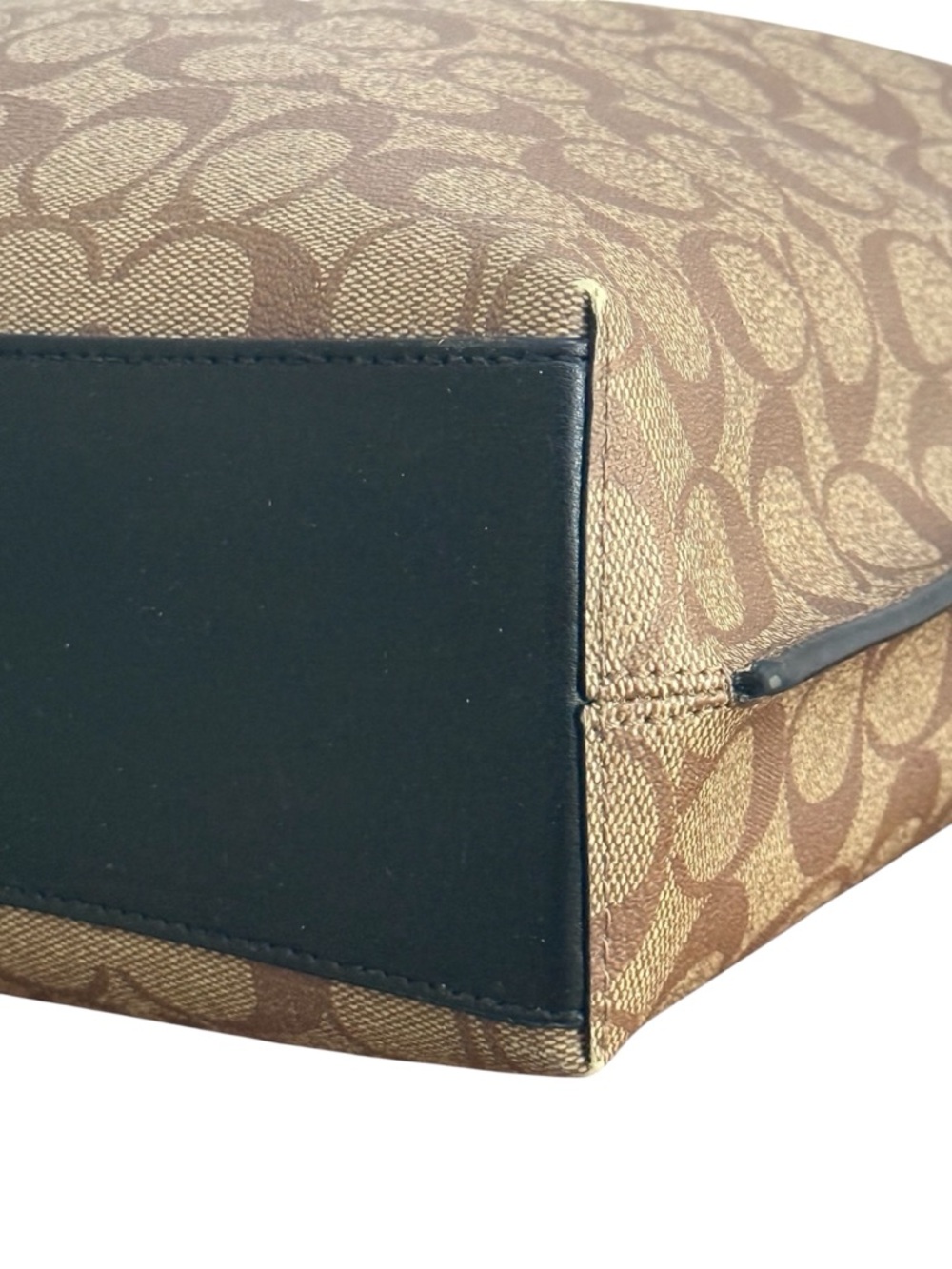 Coach Mollie Signature Canvas Brown Black Shoulder Bucket Bag! - Picture 6 of 16
